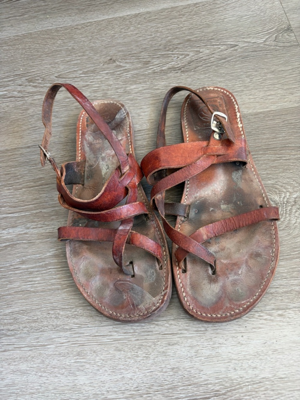Genuine leather Women’s Leather‎ Strappy Sandals - Brown